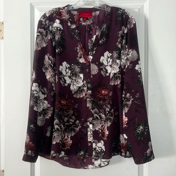 Jennifer Lopez Tops - Purple Floral Long Sleeved Blouse 🌟